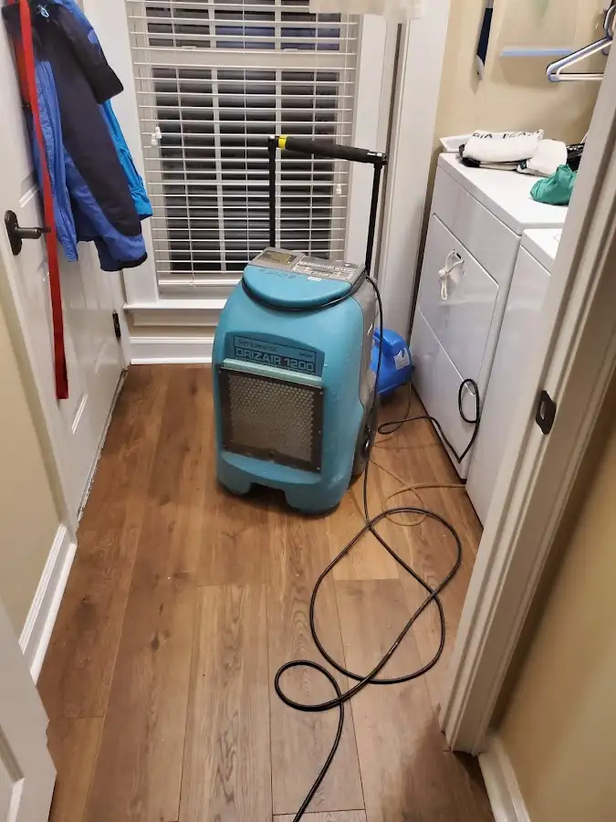 Commercial dehumidifier deployed for Flood Damage Cleanup in North Plainfield